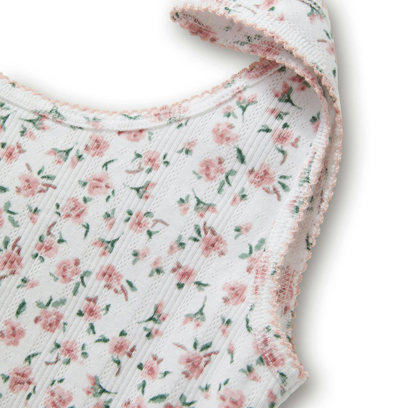 Women's Pointelle Tank in Pink Floral