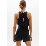 Frida Linen Shorts - Black