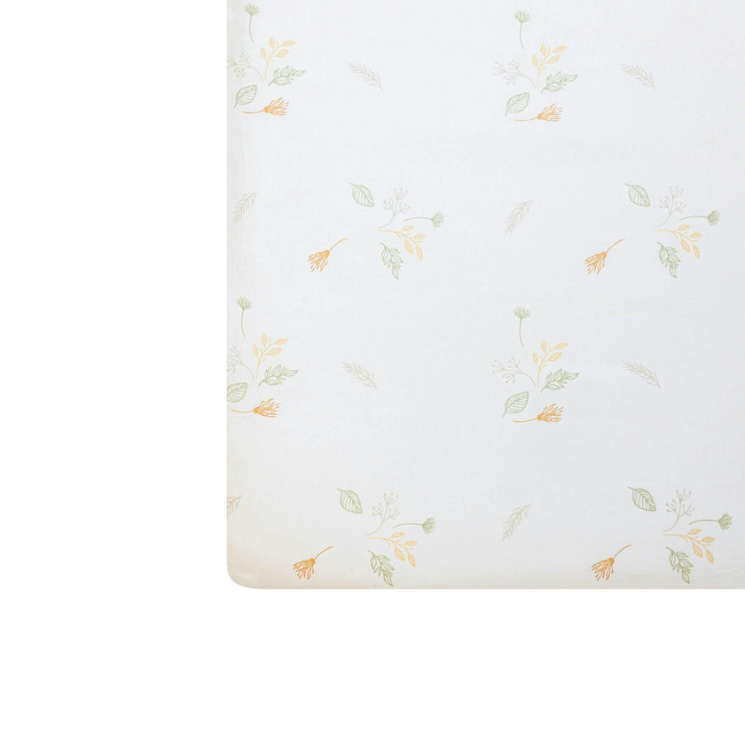 Willow Dainty Leaf Cotton Fitted Crib Sheet