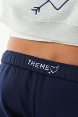 Cami Navy French Terry Wide Leg Jogger - Travel Set