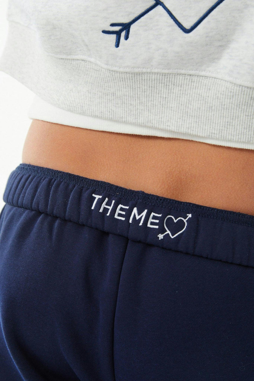 Cami Navy French Terry Wide Leg Jogger - Travel Set