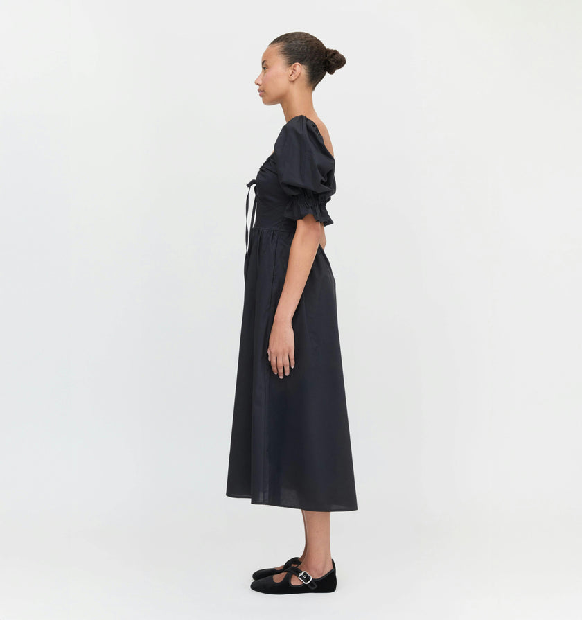 The Ophelia Dress - Black Cotton Voile