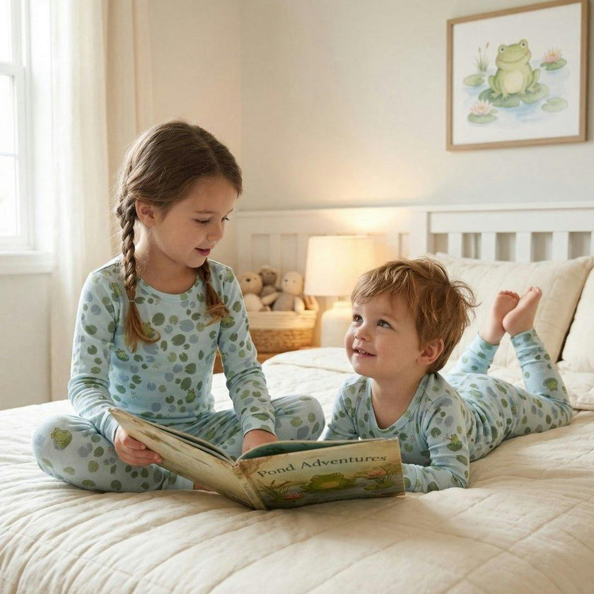 Toddler Pajama Set in Ribbits by the Pond
