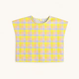 Cap Sleeve Blouse in Pastel Plaid