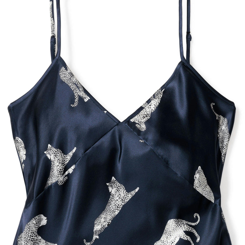 Women's Silk Cosette Nightgown in Panthère de Nuit