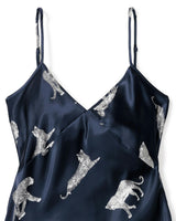 Women's Silk Cosette Nightgown in Panthère de Nuit