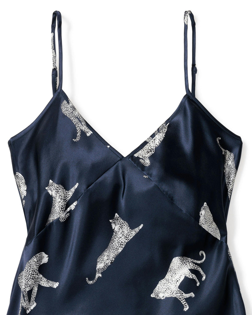 Women's Silk Cosette Nightgown in Panthère de Nuit