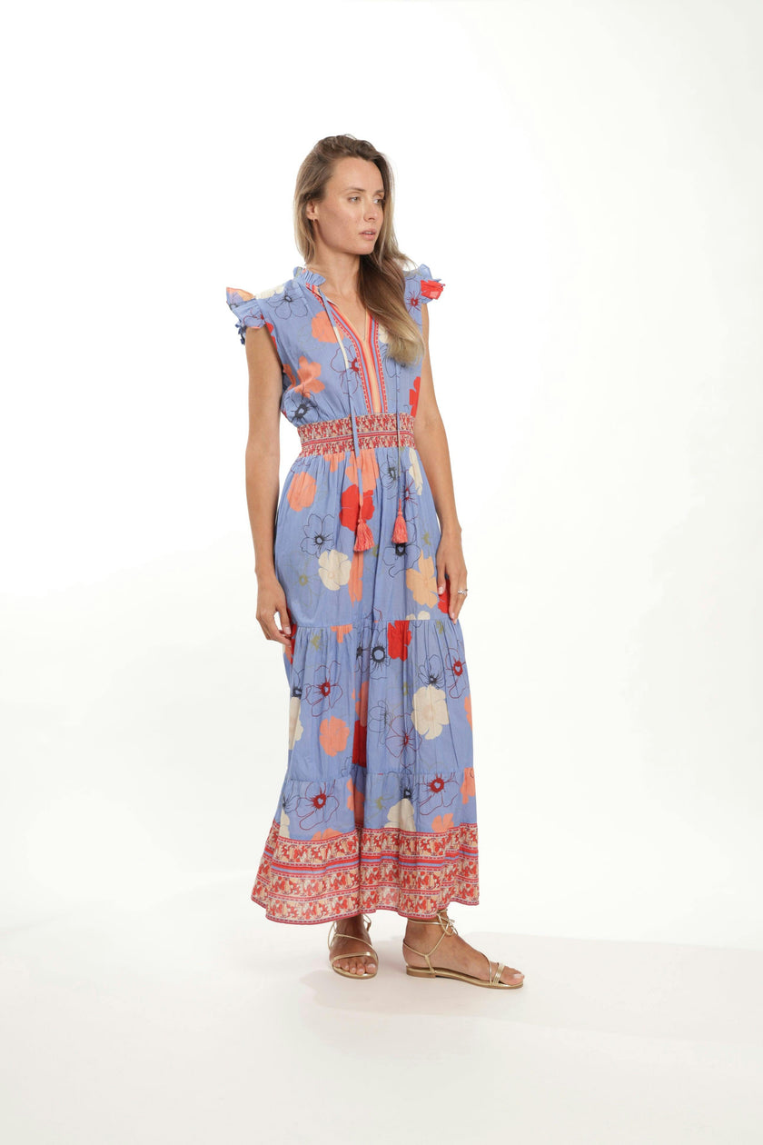 Anais Maxi  Dress - Blue Toile