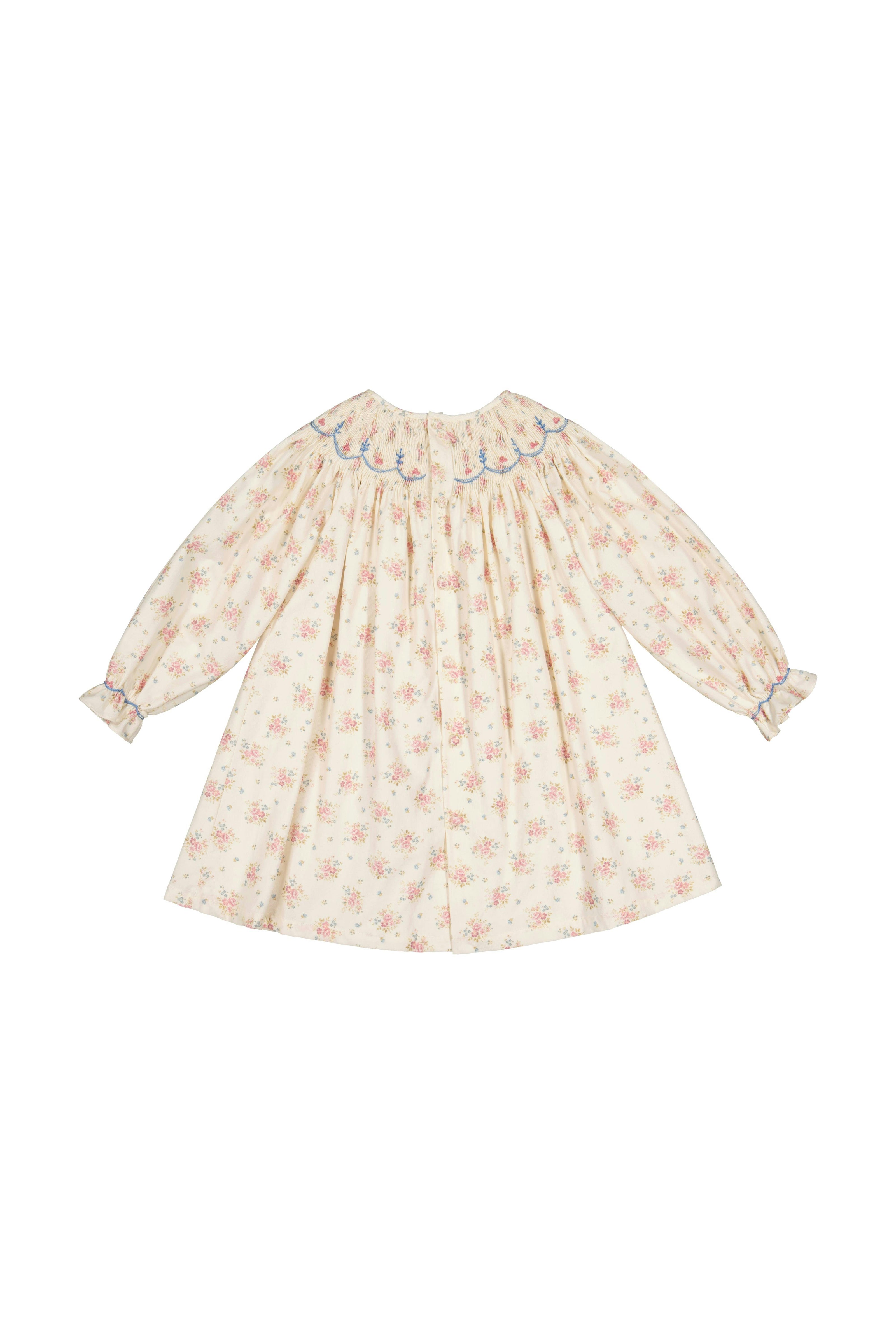 AGATHE FLORAL BISHOP SMOCKED DRESS