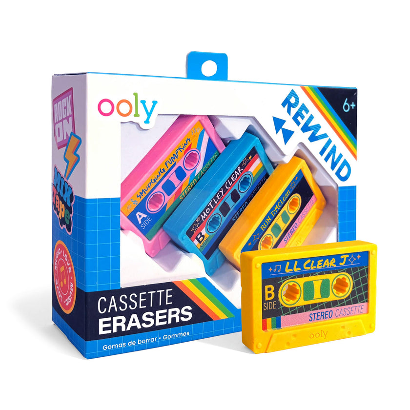 Rewind Cassette Erasers - Retro - Set of 3