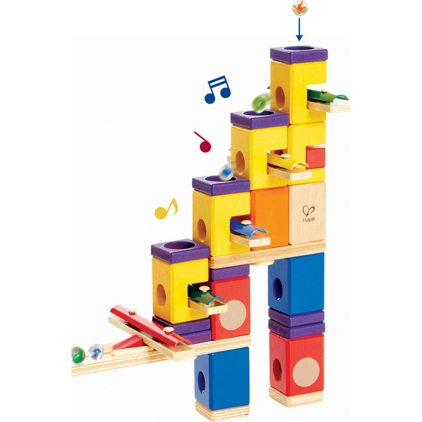 Quadrilla Wooden Marble Run Construction Playset