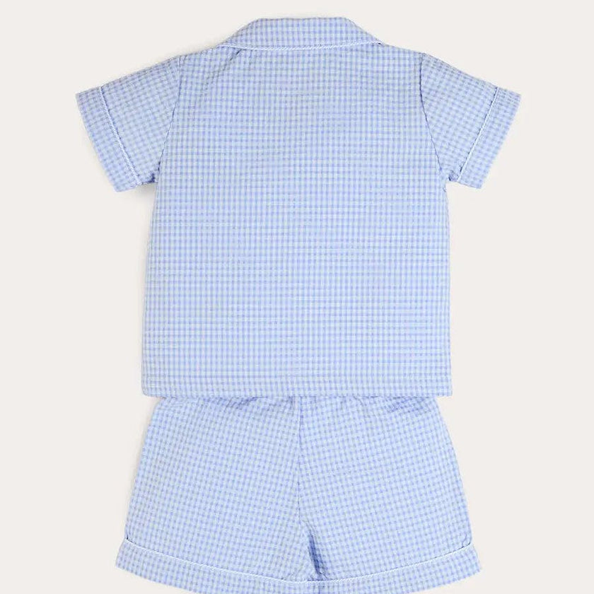 Beauchamp Gingham Short Pyjamas in Blue (18mths- 10yrs)