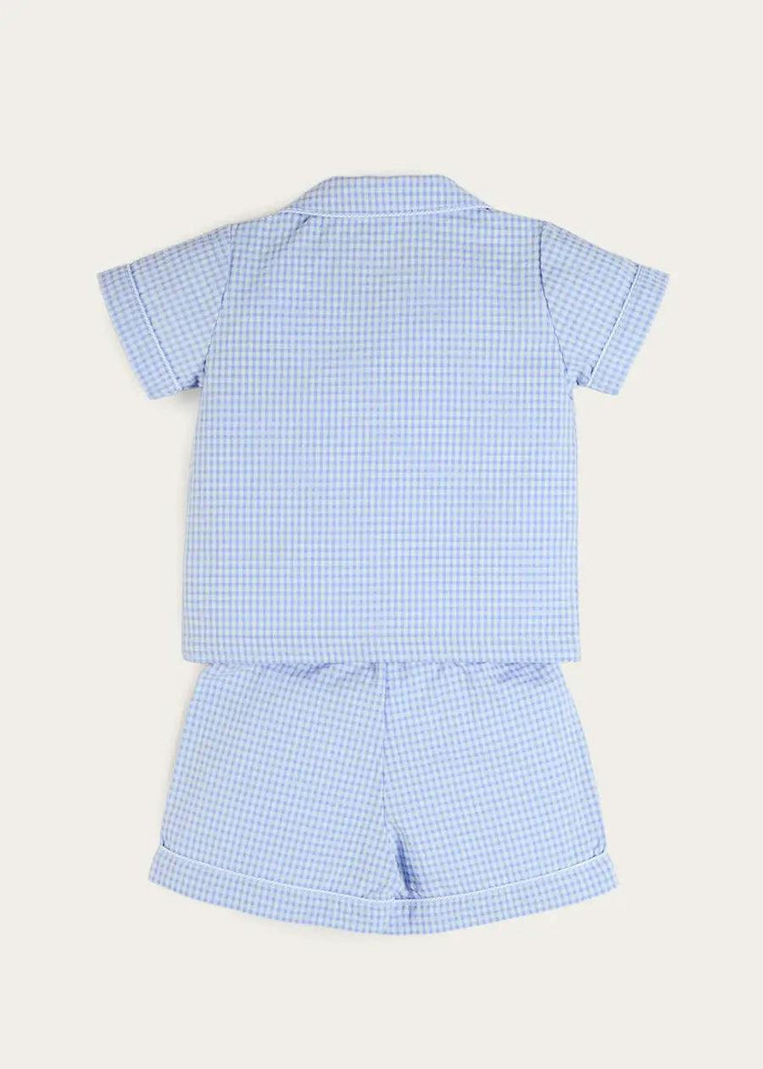Beauchamp Gingham Short Pyjamas in Blue (18mths- 10yrs)