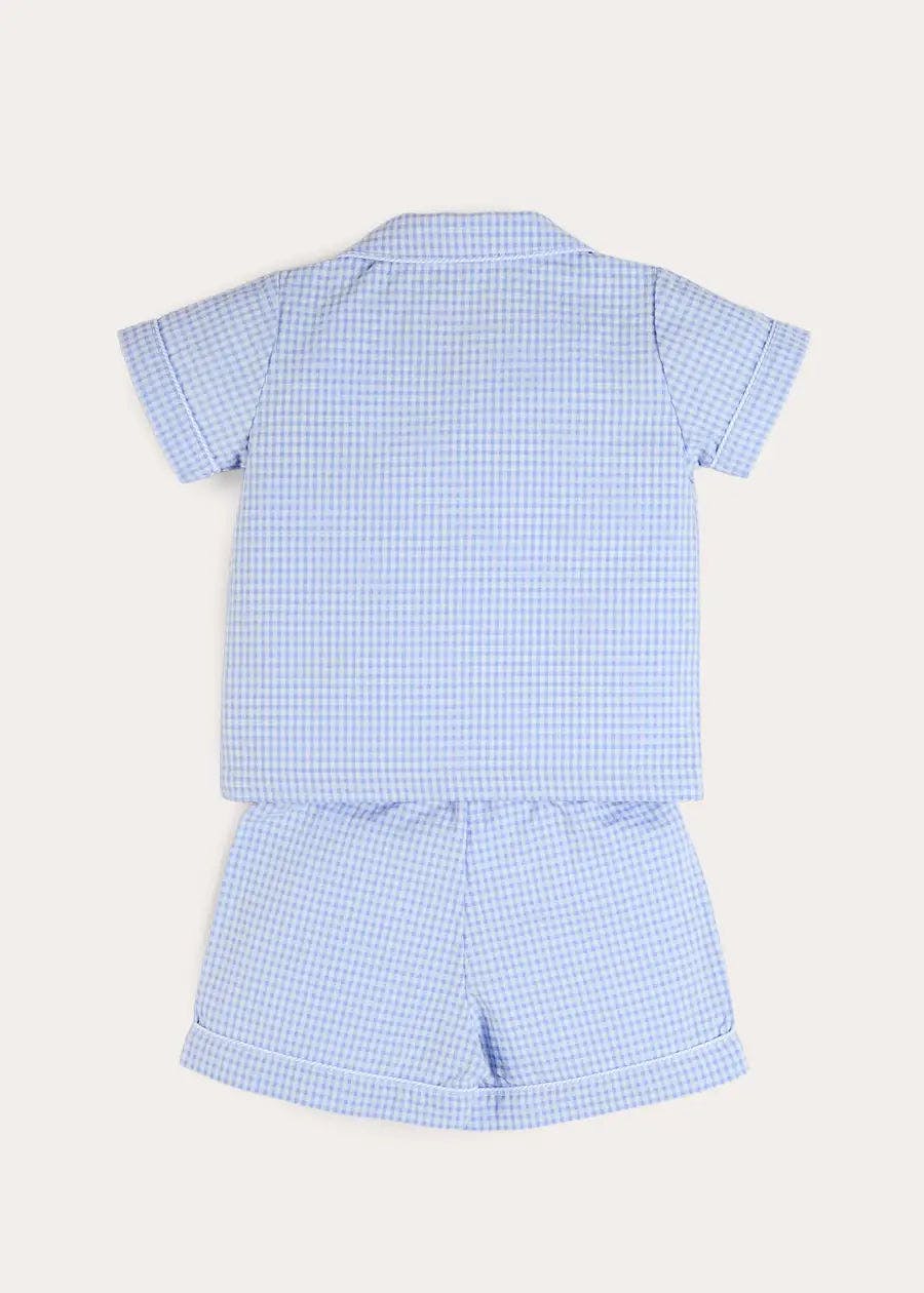 Beauchamp Gingham Short Pyjamas in Blue (18mths- 10yrs)