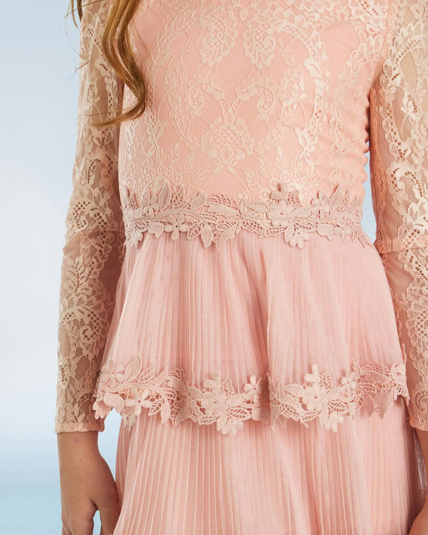 Peggy Lace Midi Dress, Pink