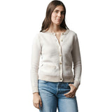 Organic Tweed Stitch Sweater Cardigan, White