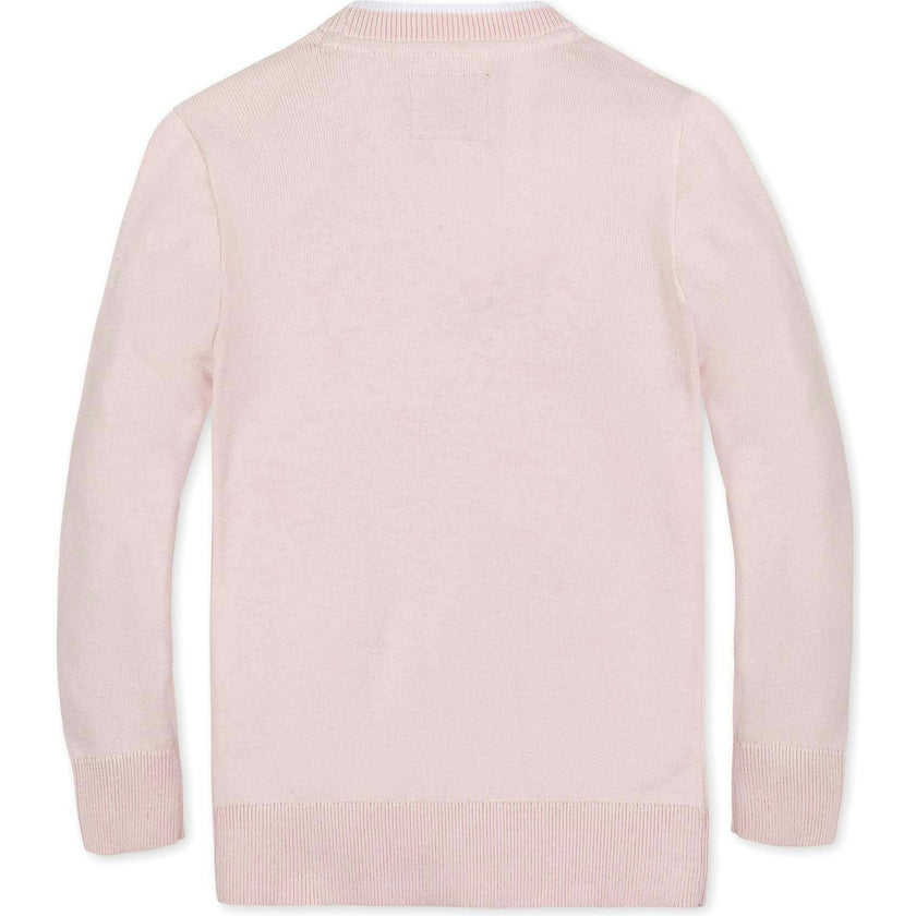 Organic Long Sleeve Tipped Cardigan Sweater, Pink