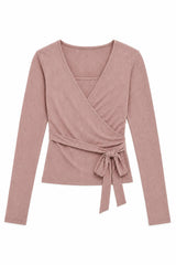 Ever Pink Lightweight Rib Wrap Top