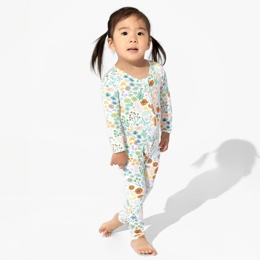 Summer Floral Bamboo Convertible Footie