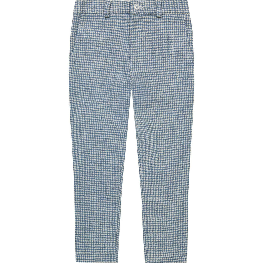 Alex Boys Heringbone Check Flat Front Pants, Blue
