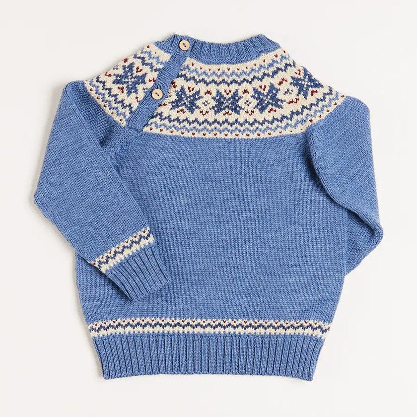 Classic Fair Isle Jumper in Blue (18mths-10yrs)