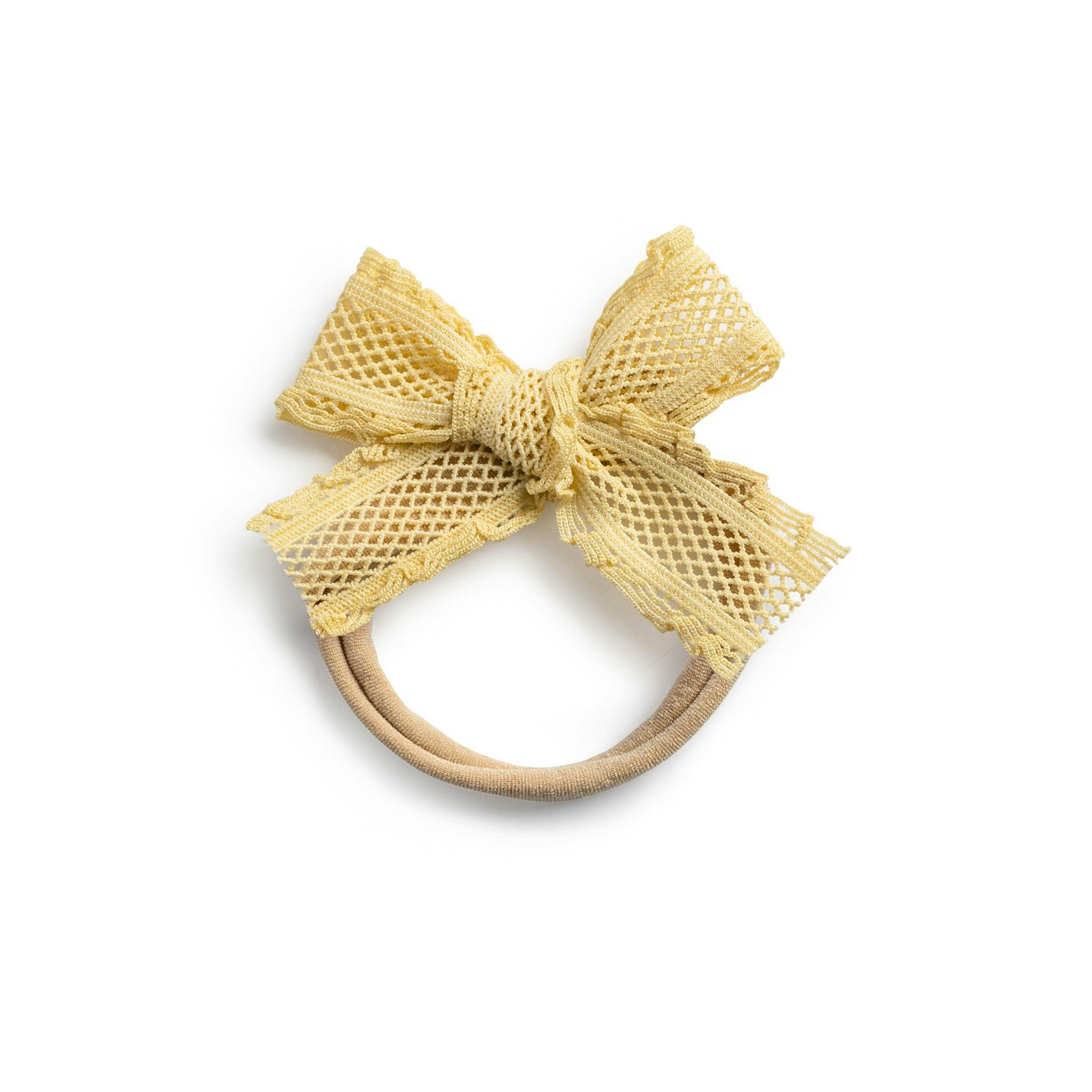Halo Luxe Mae Lattice Lace Baby Headband - Lemon