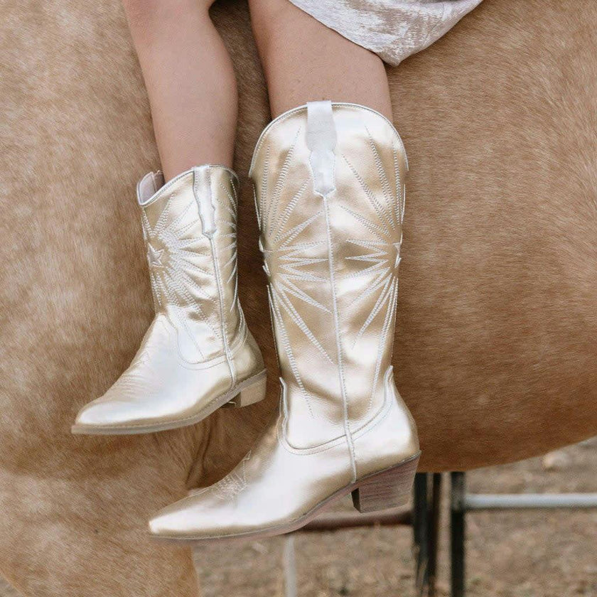 Cowgirl Goldie Boots, Gold