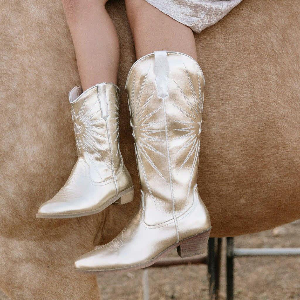 Cowgirl Goldie Boots, Gold