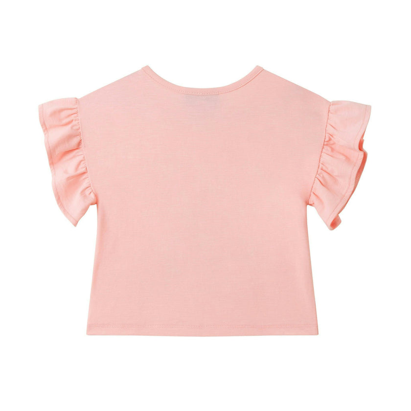 Jersey Ruffle Tee | Rose Pink