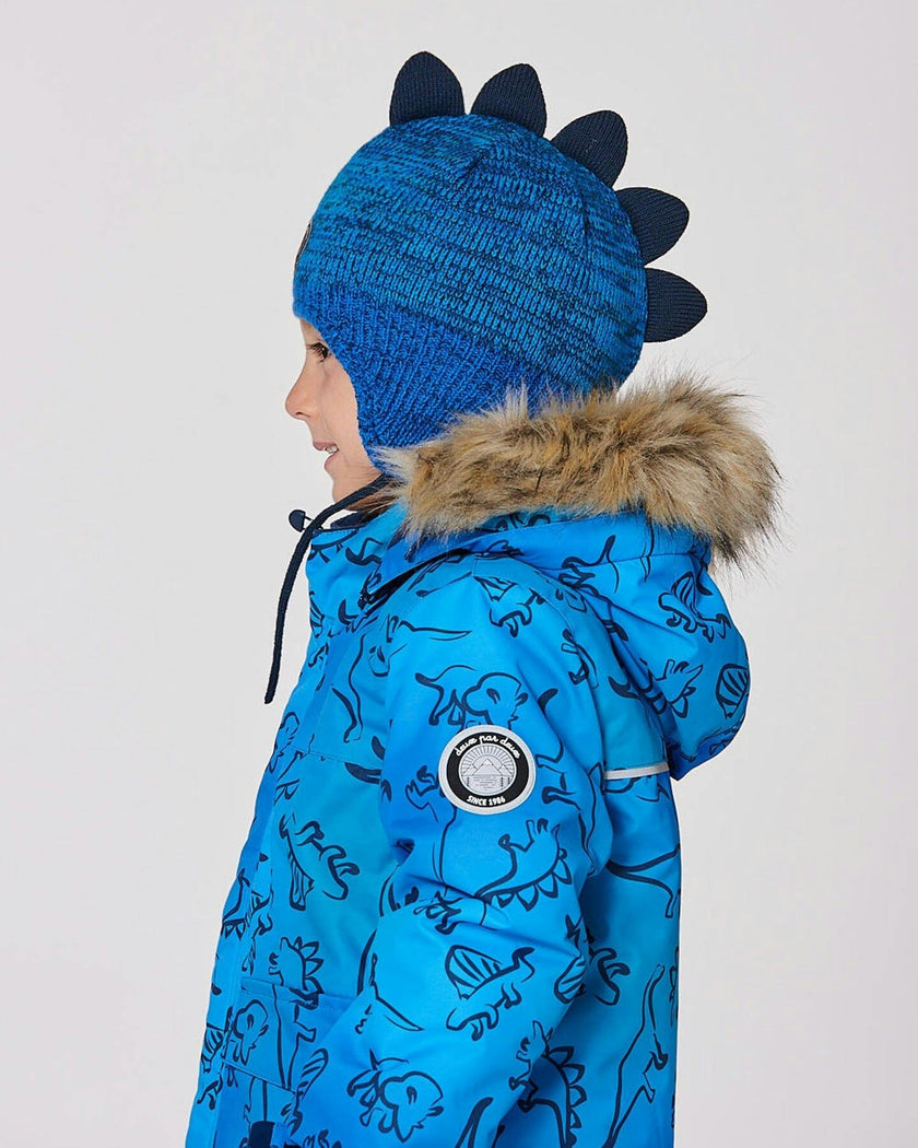 Lined Dino Peruvian Knit Winter Hat with Pompom