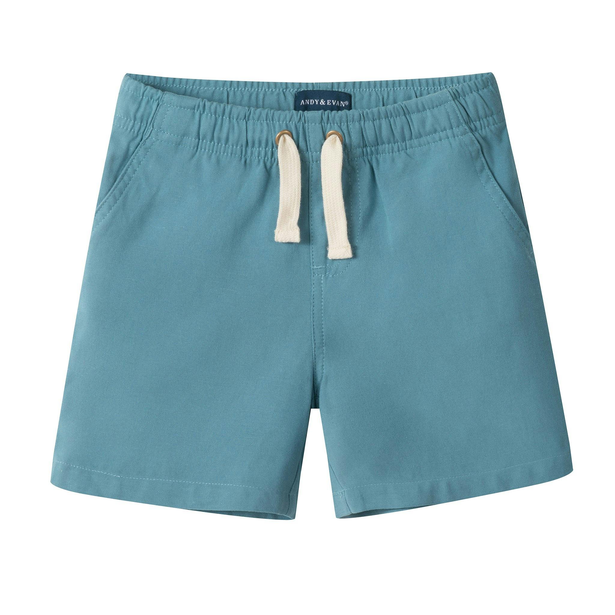 Boys Textured Linen Blend Shorts | Teal