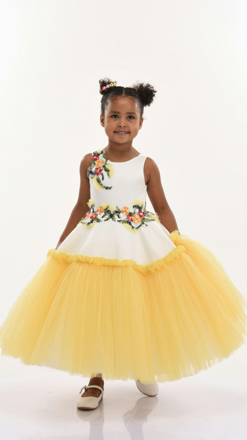 Yellow Aquino Floral Garden Dress