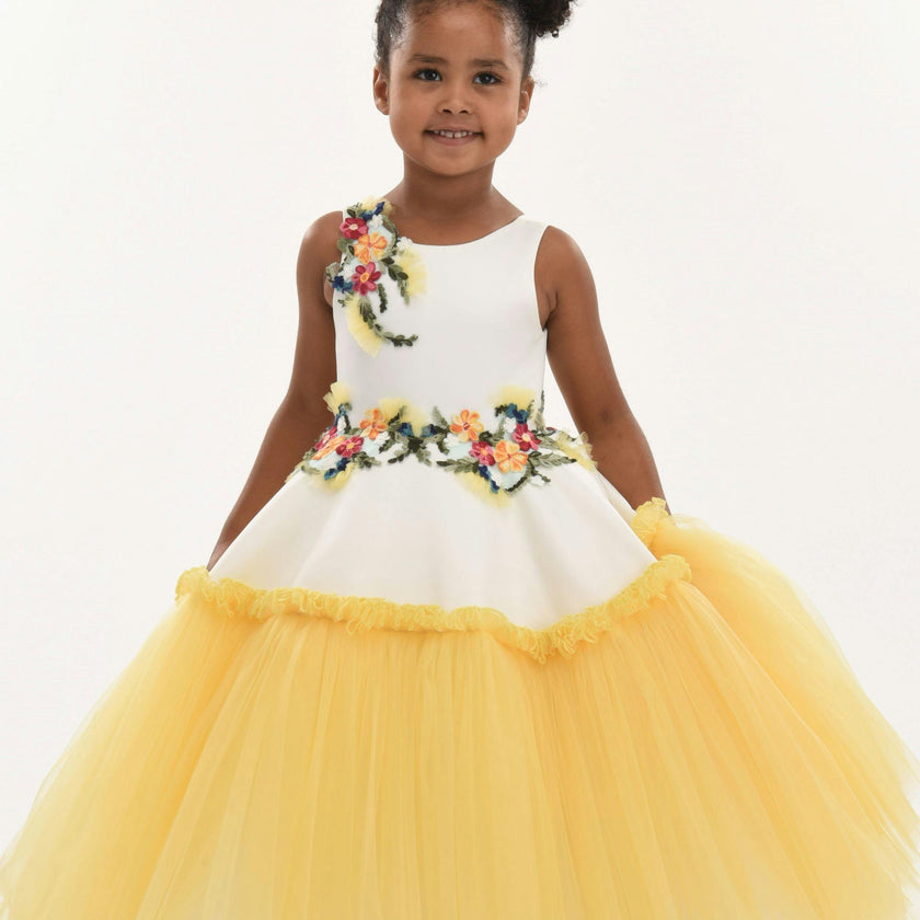 Yellow Aquino Floral Garden Dress