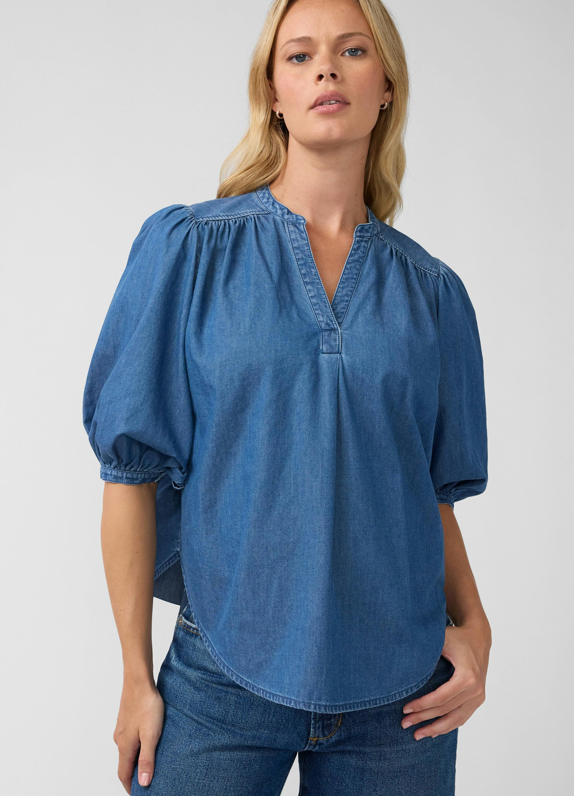 Relaxed Popover Chambray Maternity Shirt