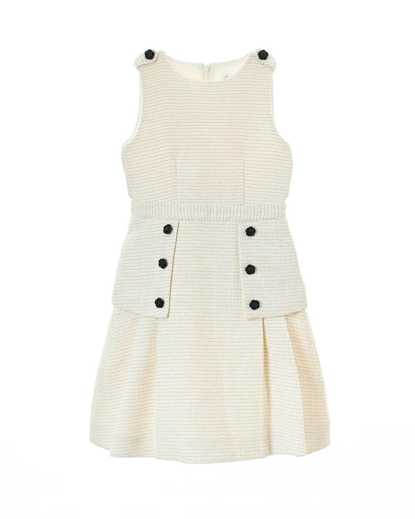Daphne dress (ivory with gold metallic thread)