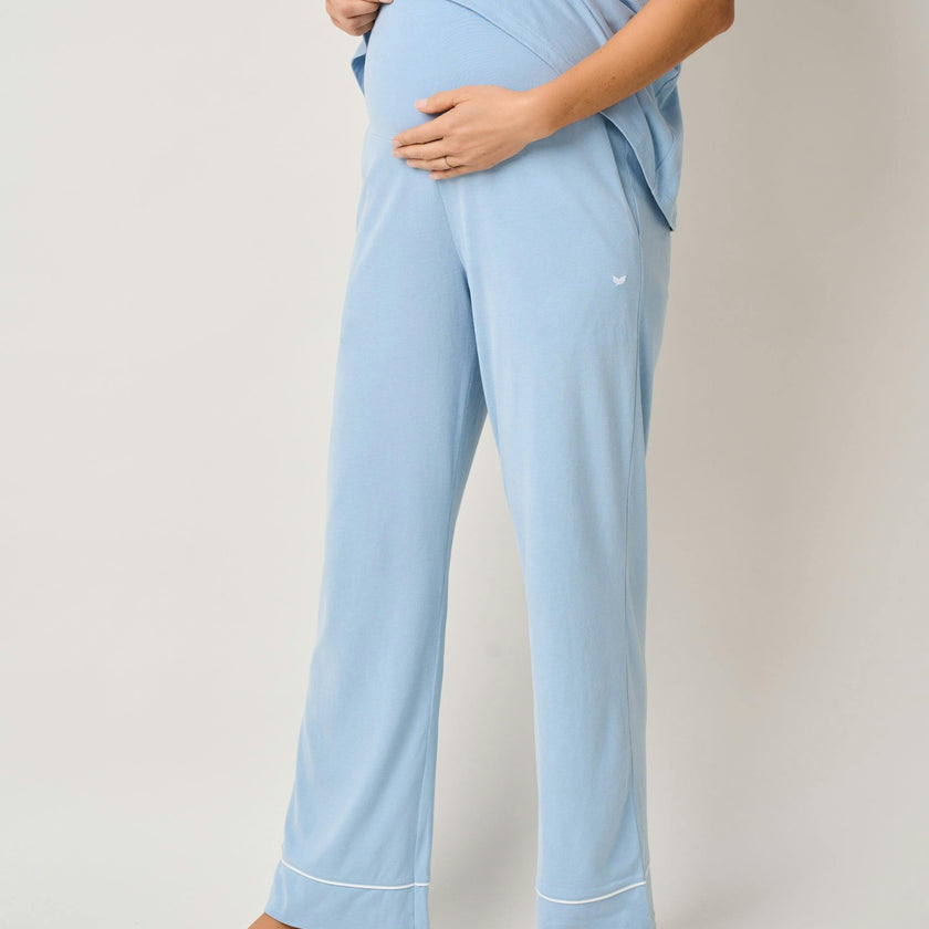 Women's Pima Maternity Pants in Periwinkle