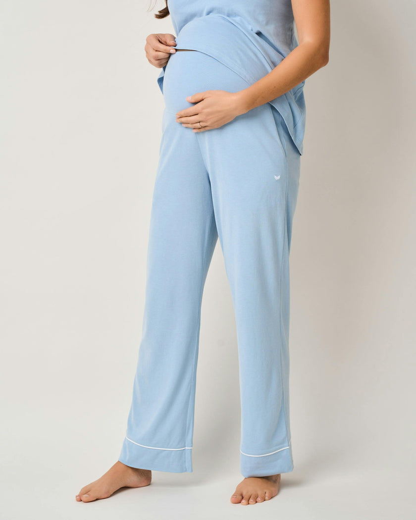 Women's Pima Maternity Pants in Periwinkle