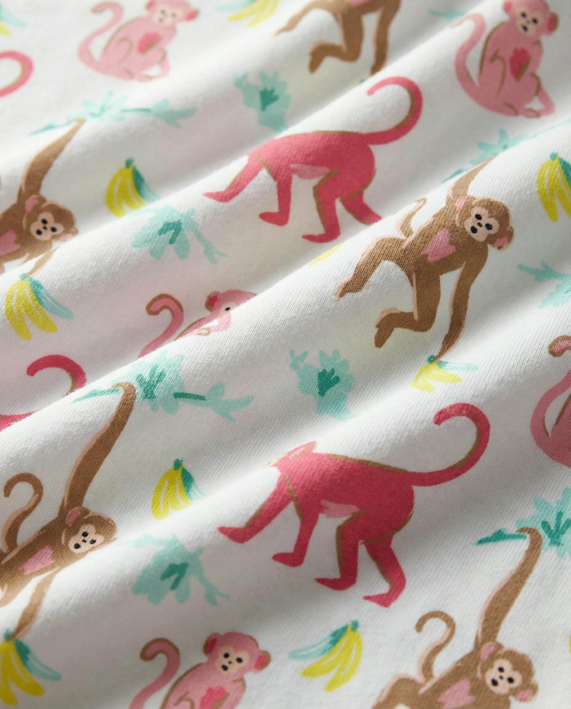 Organic Polo Pajama Set with Shorts [Monkeying Around Pink]