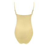 womens buttercream stripe simple one piece