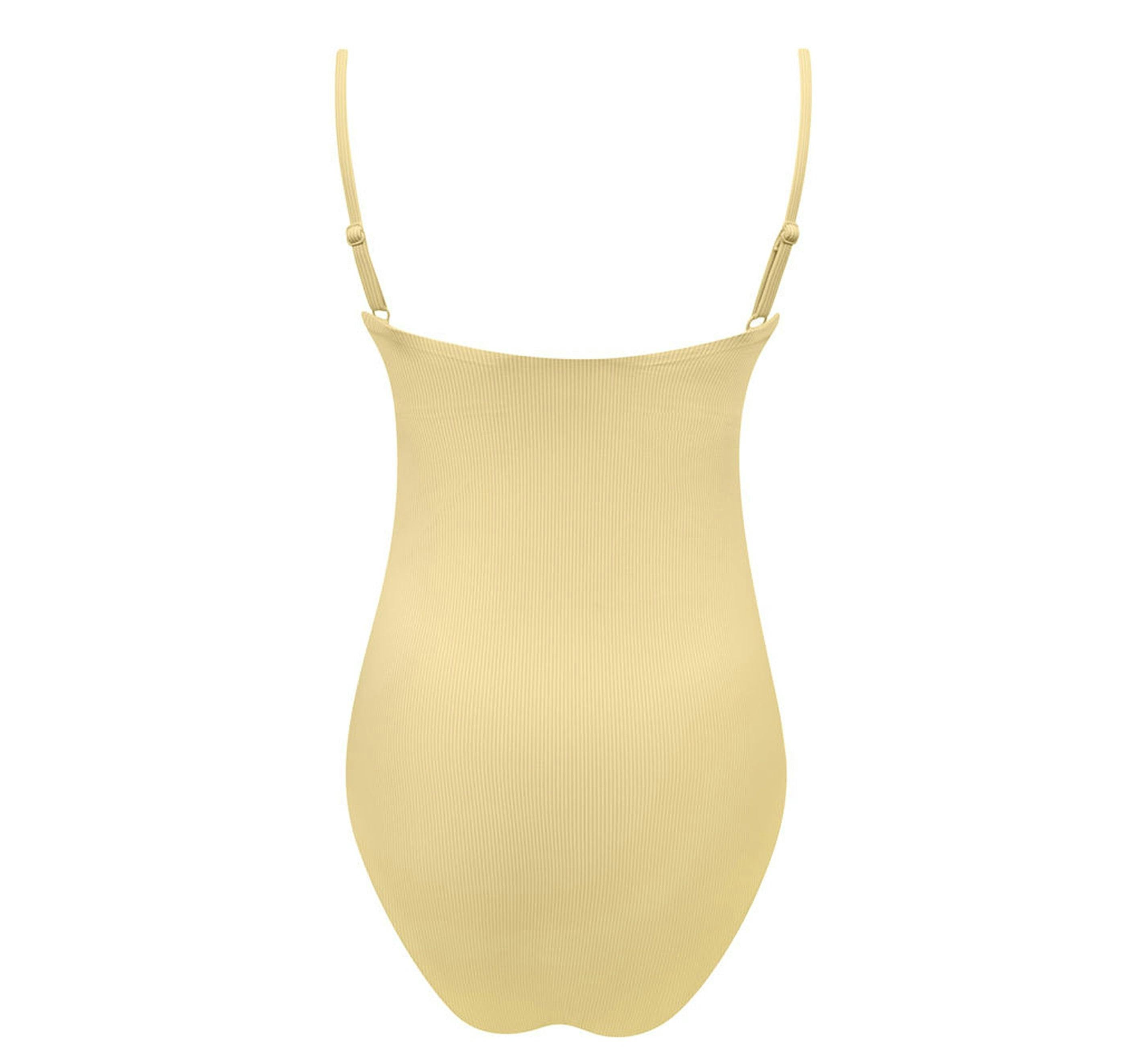 womens buttercream stripe simple one piece