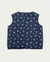 Lou Vest Jacket - Ditsy Bouquet Navy