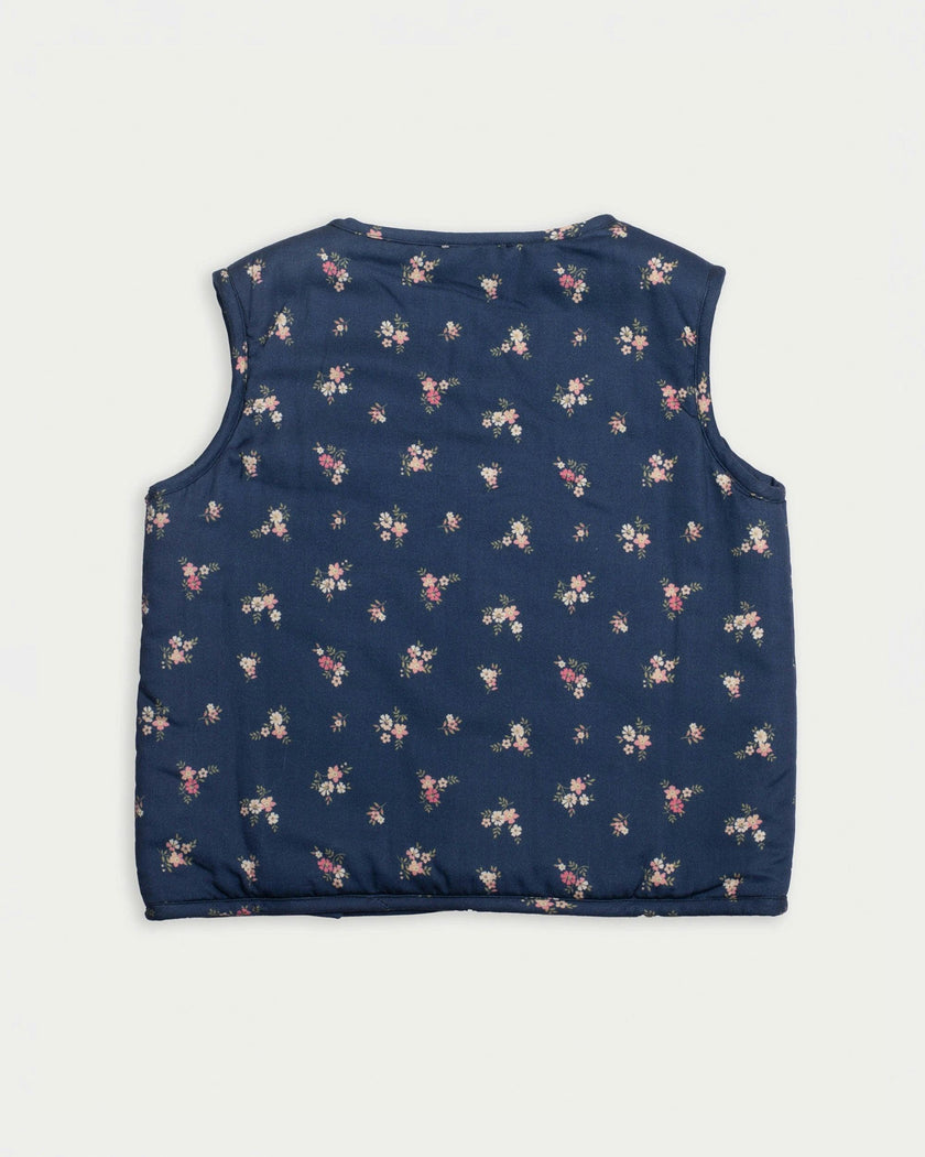 Lou Vest Jacket - Ditsy Bouquet Navy