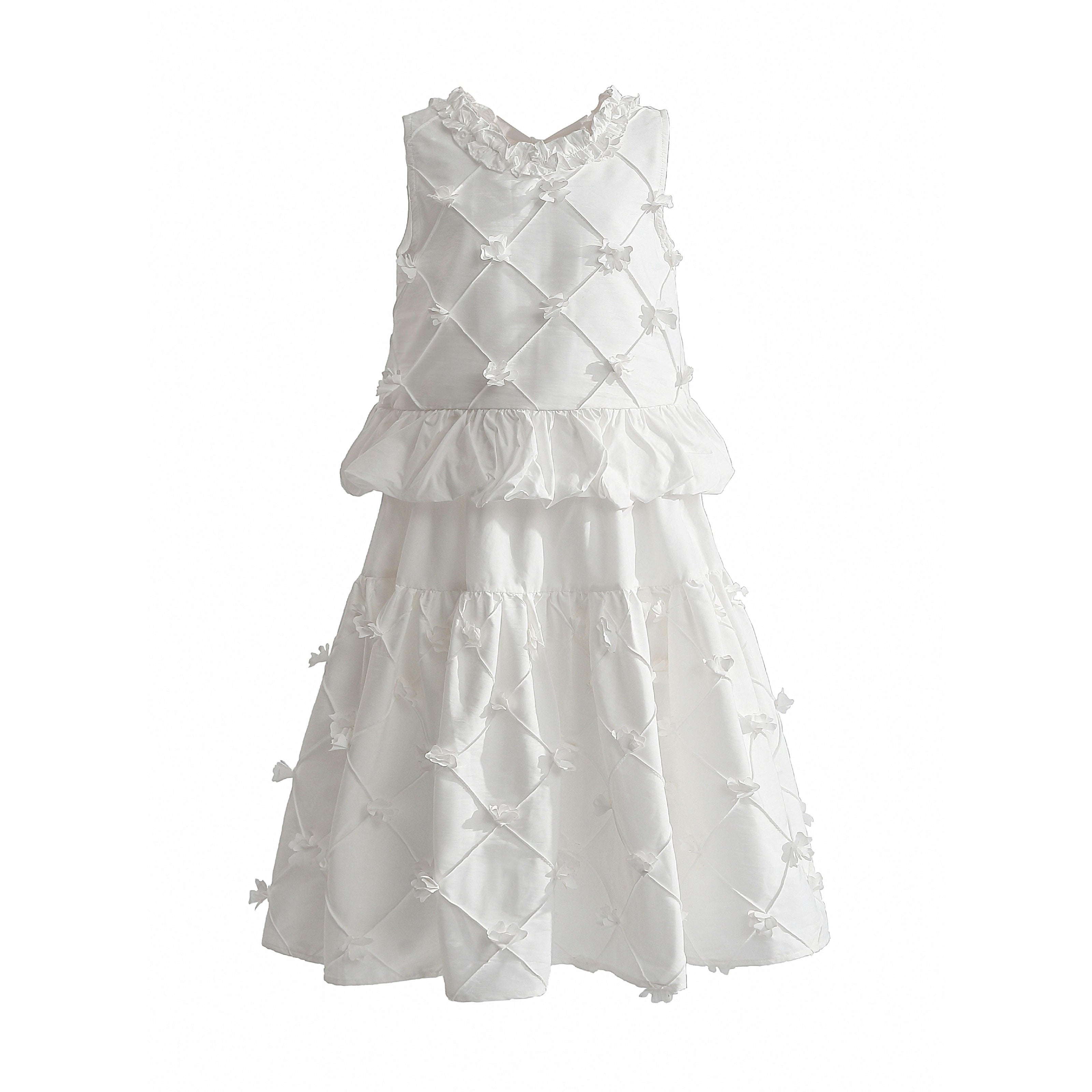 White Lucienne Quilted Skirt Set