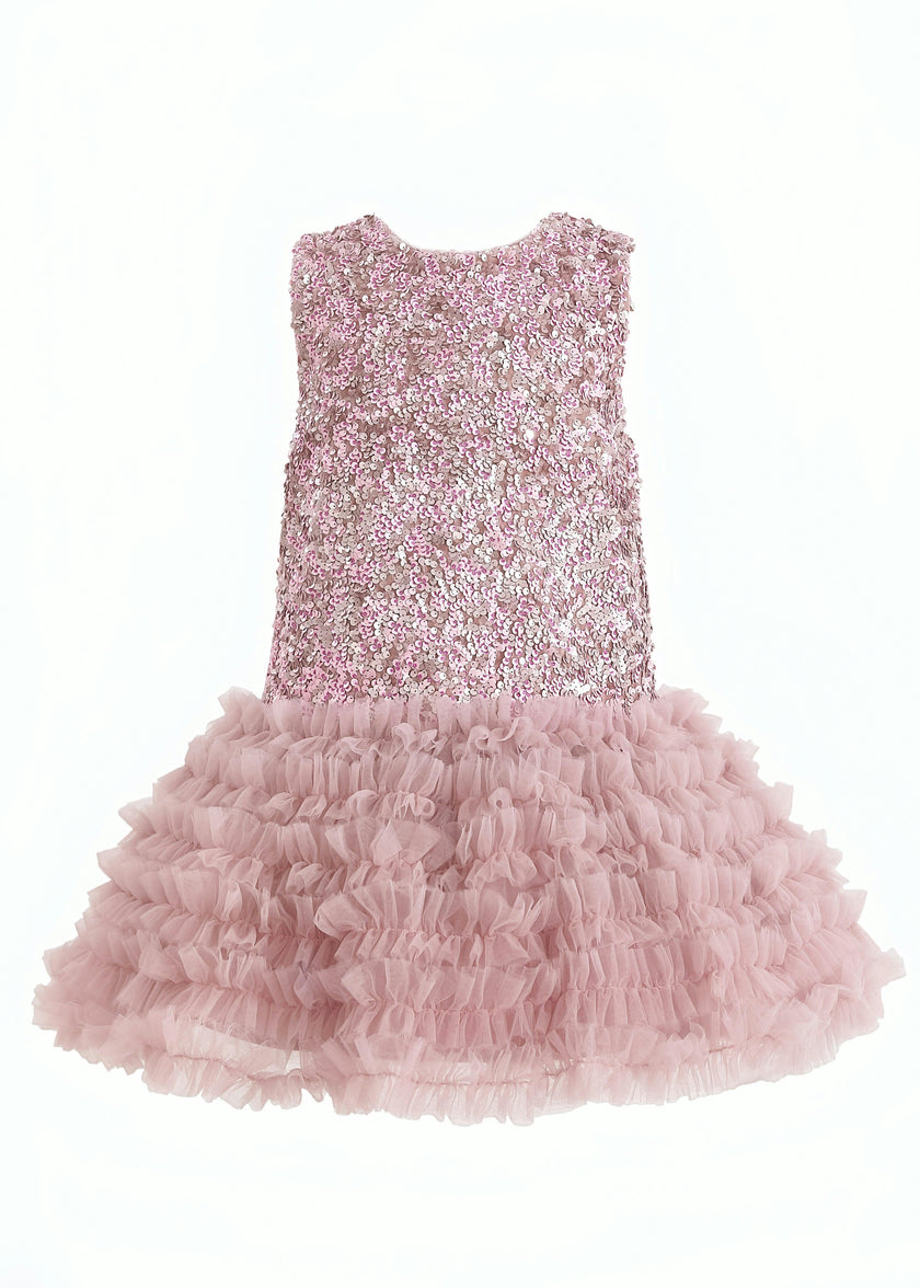 Pink Sequin & Tulle Party Dress