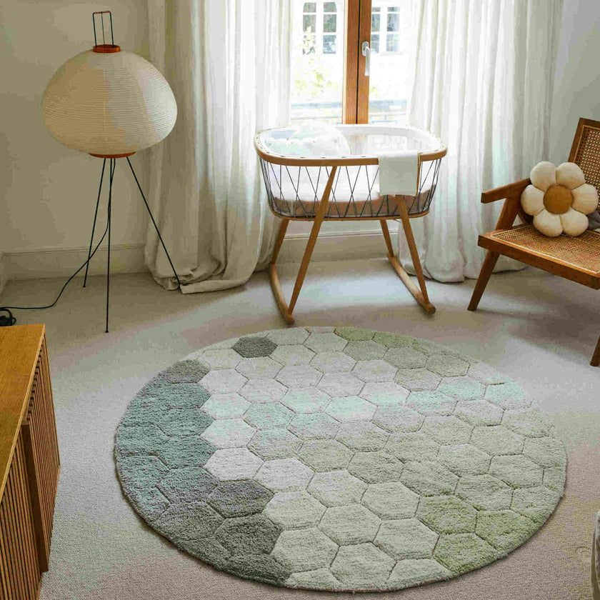 Washable Rug Round Honeycomb - 4' 7"
