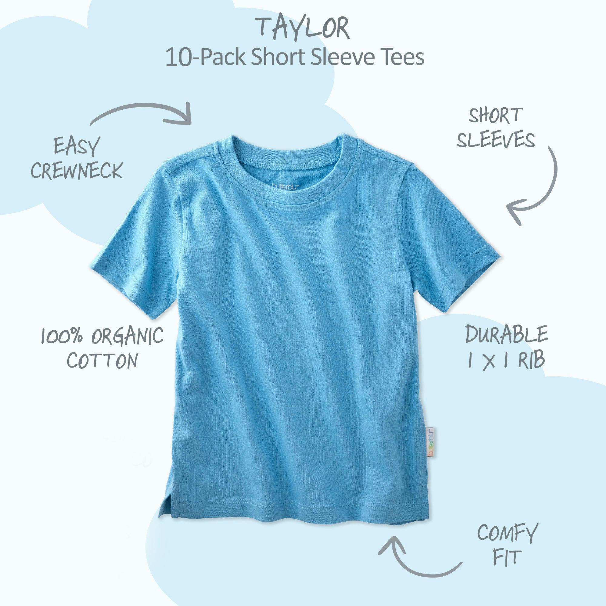 TAYLOR 10-Pack Toddler Short Sleeve T-Shirts