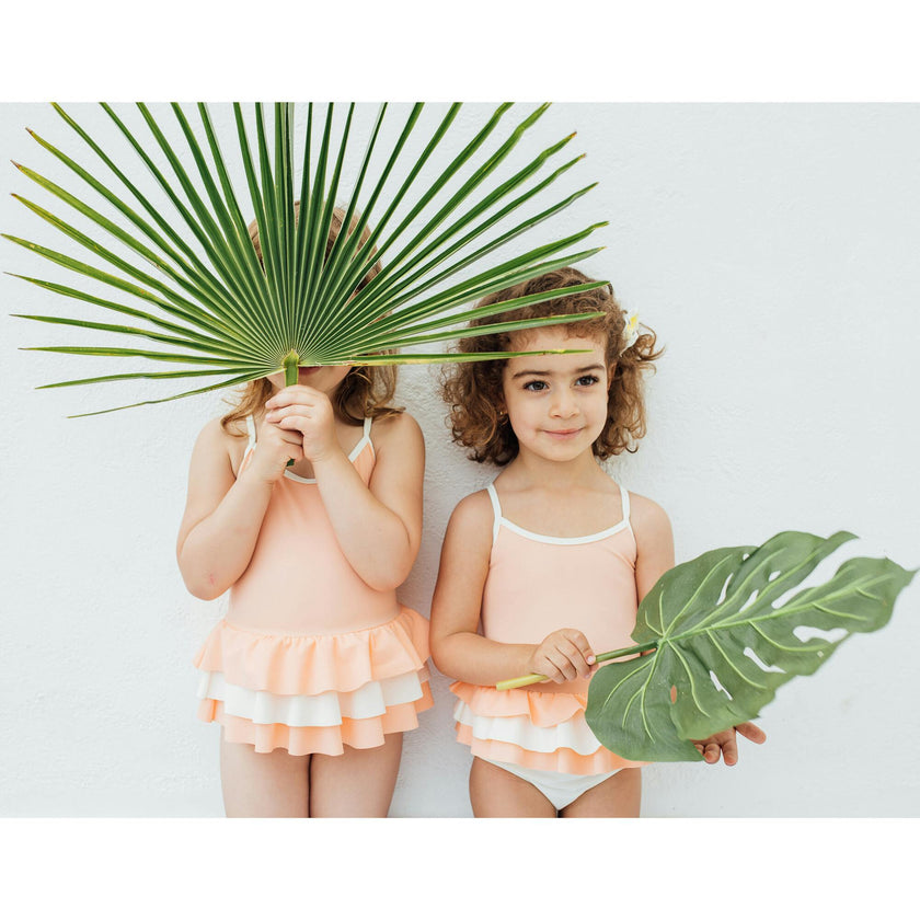 Amelia one piece in peach pink and ivory
