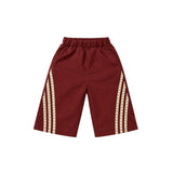 Deep Red Star Stripe Windbreaker Pant