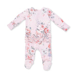 Painterly Rose Bouquets - 2 Way Ruffle Back Zipper Footie
