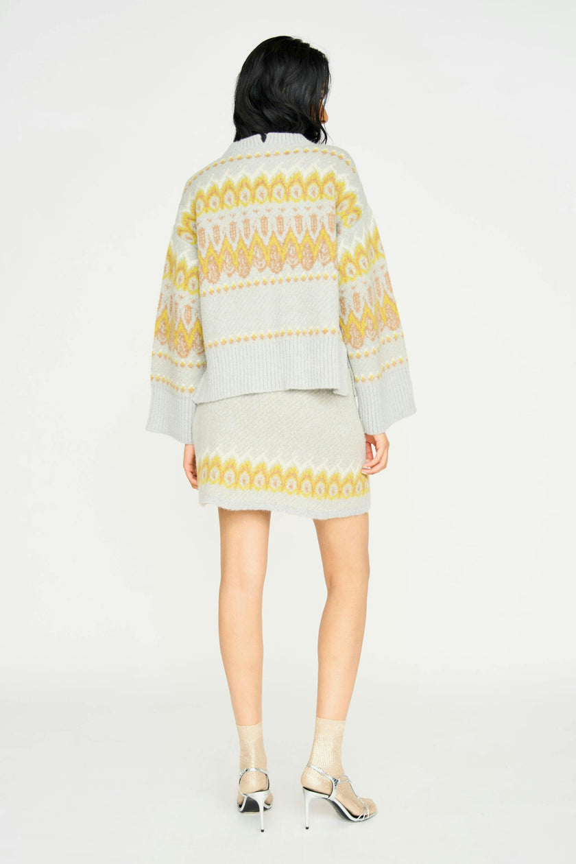 Salida Brushed Fairisle Sweater in Snowdrift